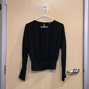 Express Crop Black Long Sleeve Tshirt
